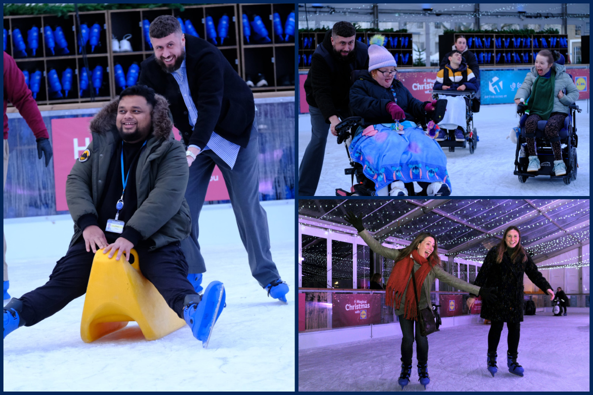 Images of friends and family skating at Cheltenham Ice Rink, photographed by Mikal Ludlow Photography.